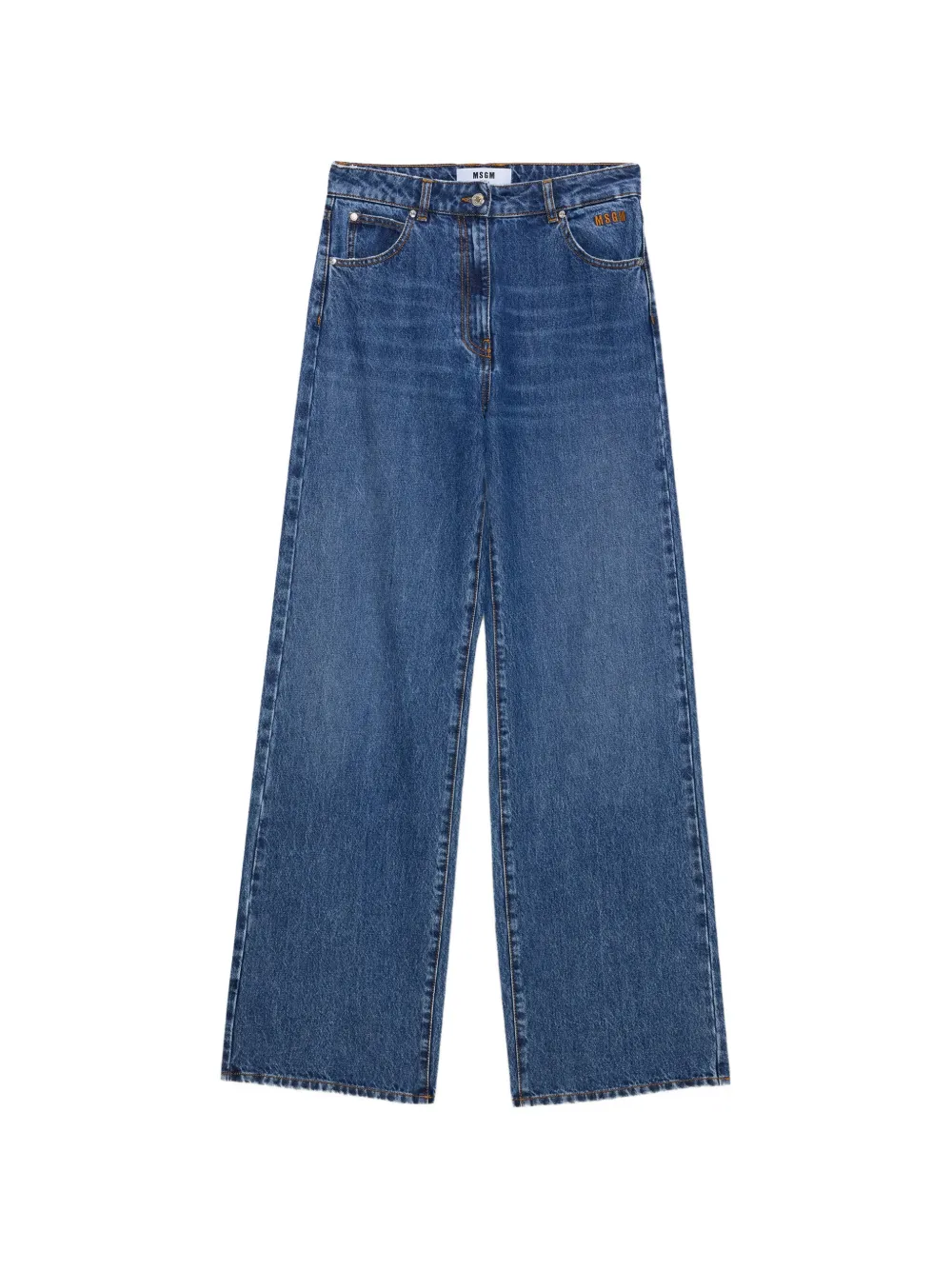 MSGM buttoned wide-leg jeans - Blau