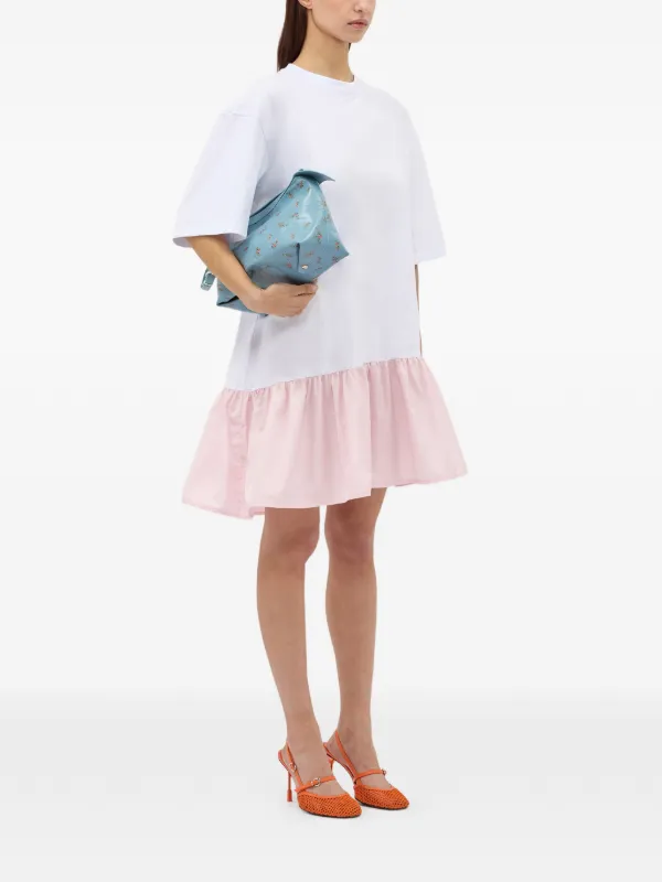 msgm pink ruffle dress Pink Side Ruffle Dress