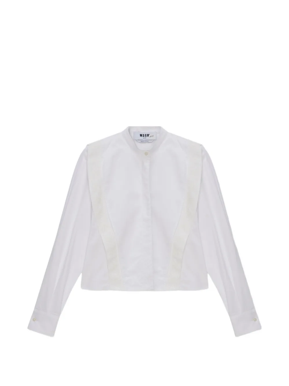 MSGM Camicia con inserti in pizzo - Bianco