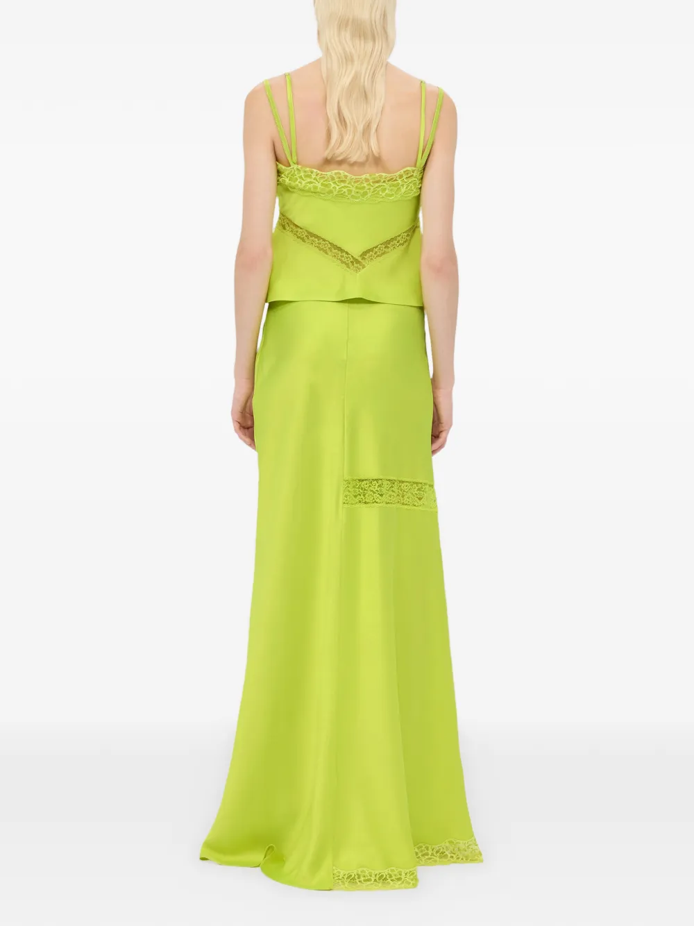 MSGM Maxi-rok met kanten vlakken Groen