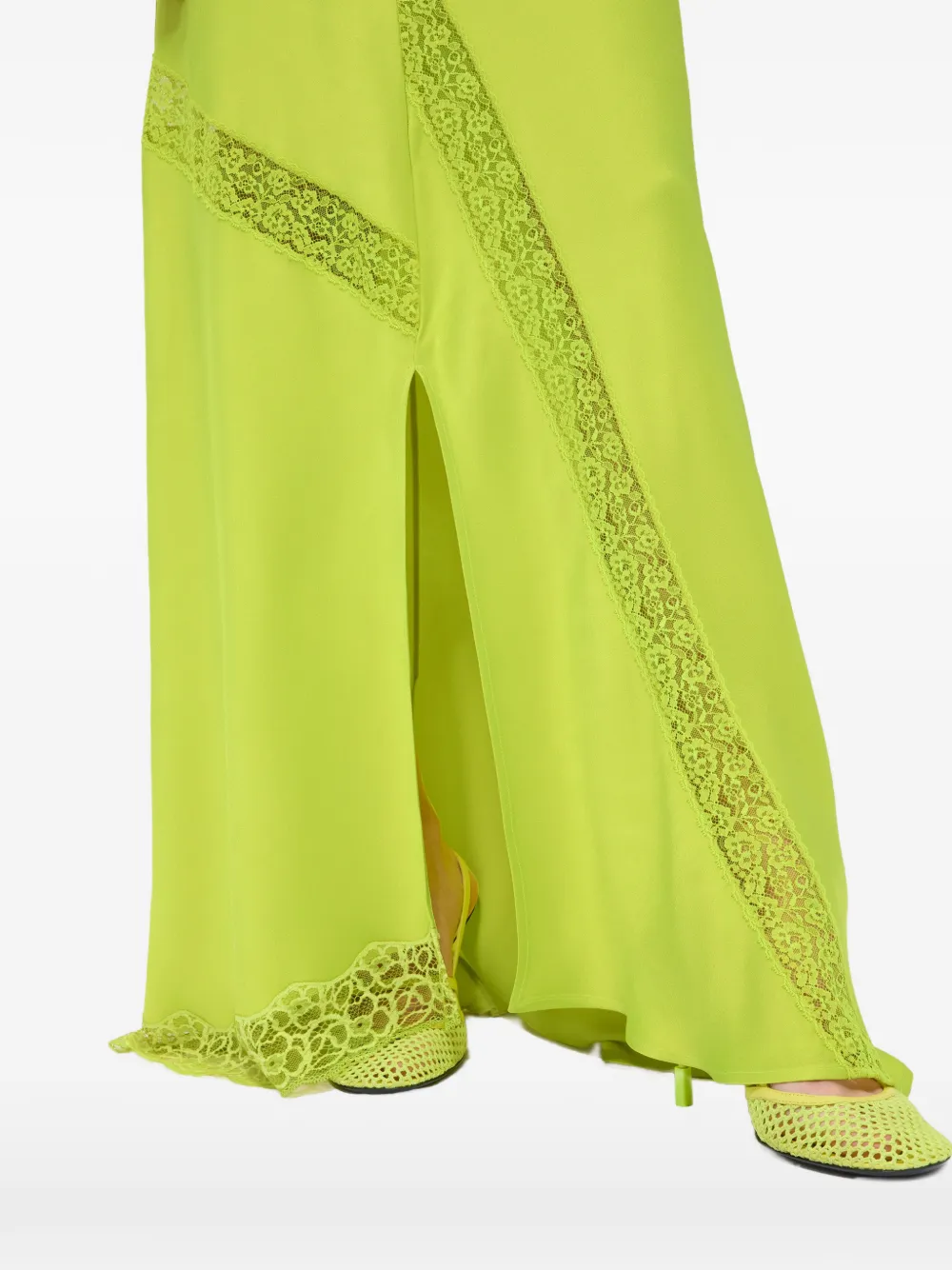 MSGM Maxi-rok met kanten vlakken Groen