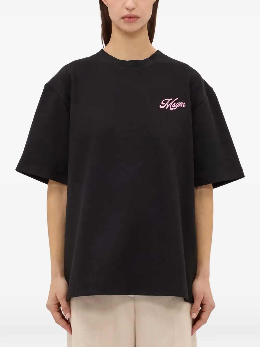 MSGM T-shirt met borduurwerk Zwart