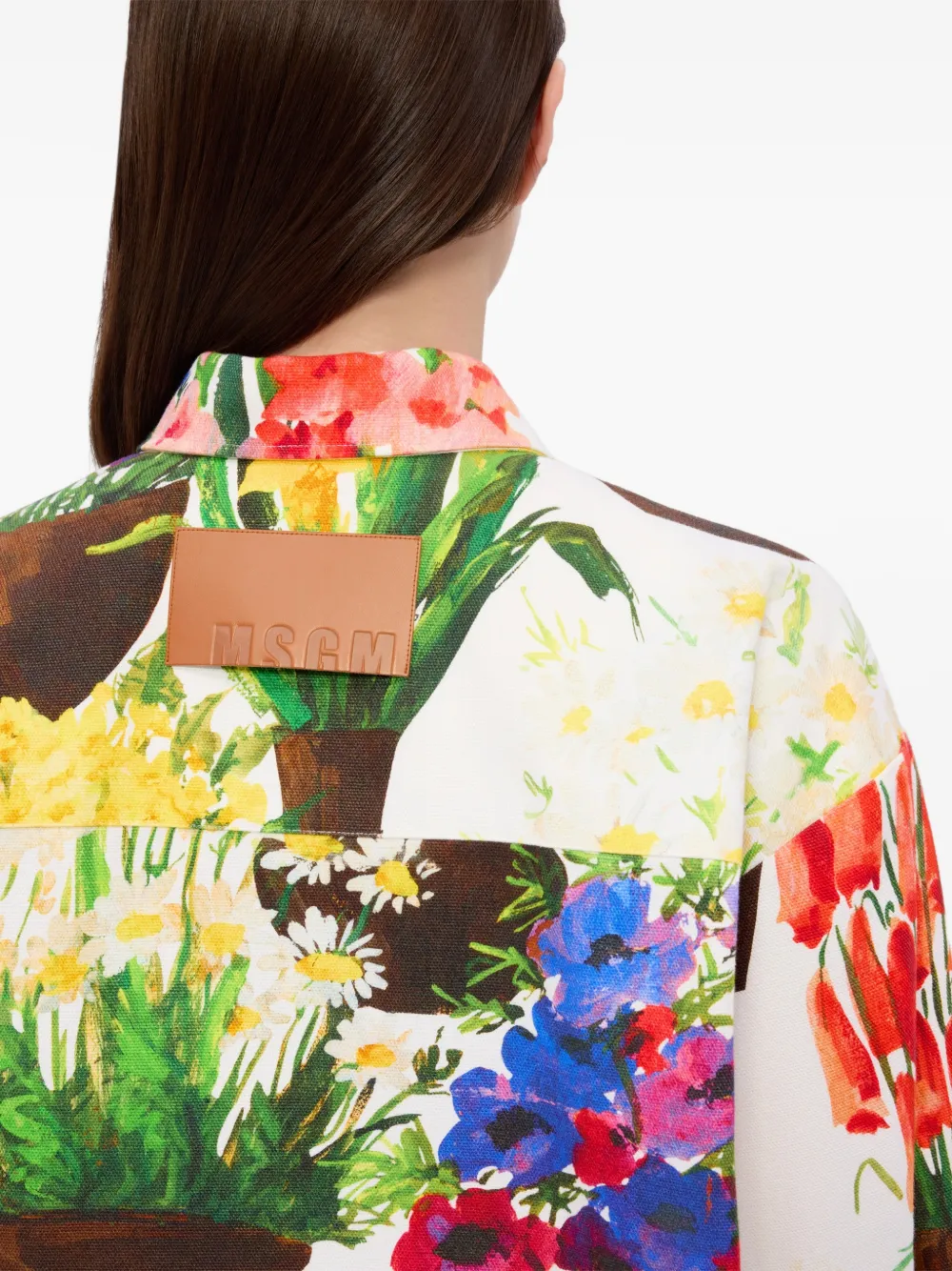 MSGM Overhemd met bloemenprint Wit