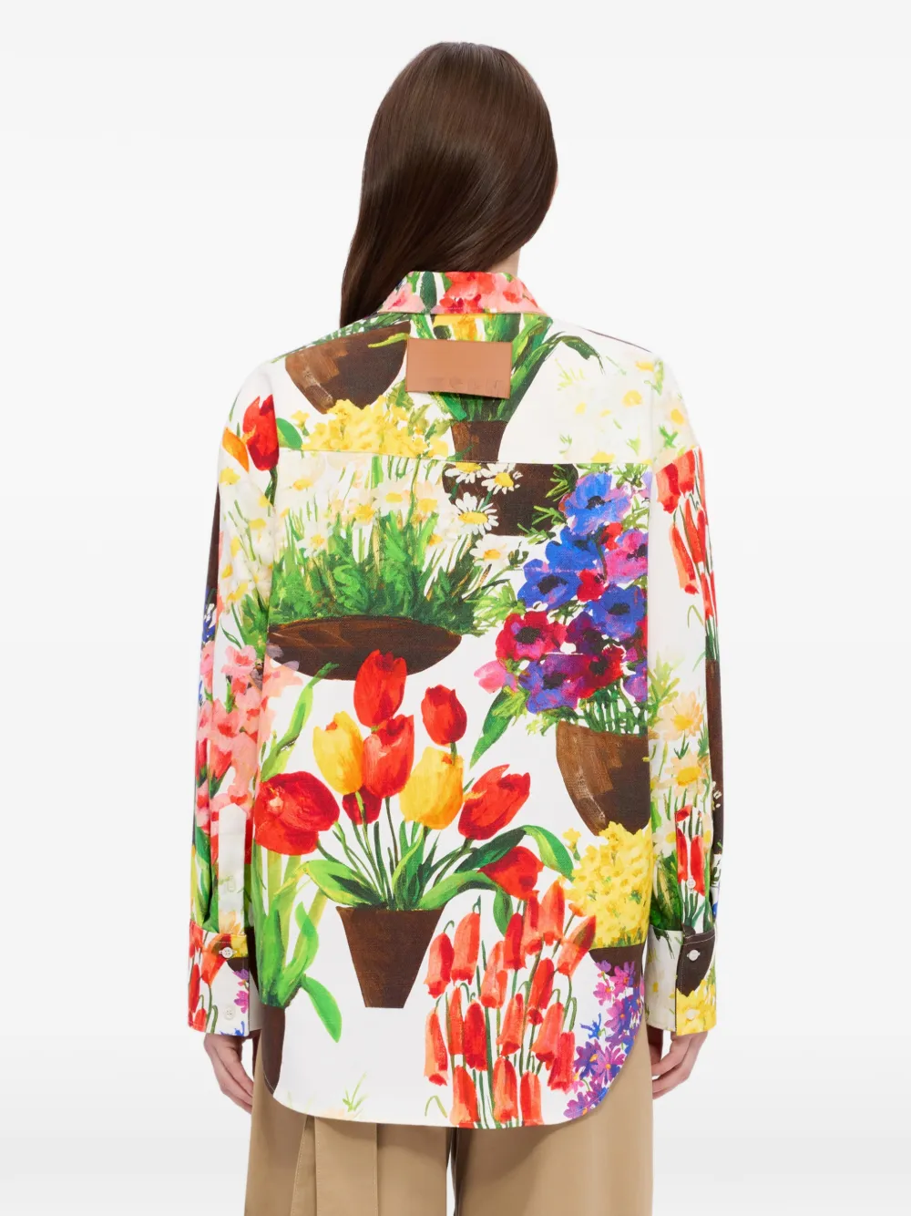 MSGM Overhemd met bloemenprint Wit