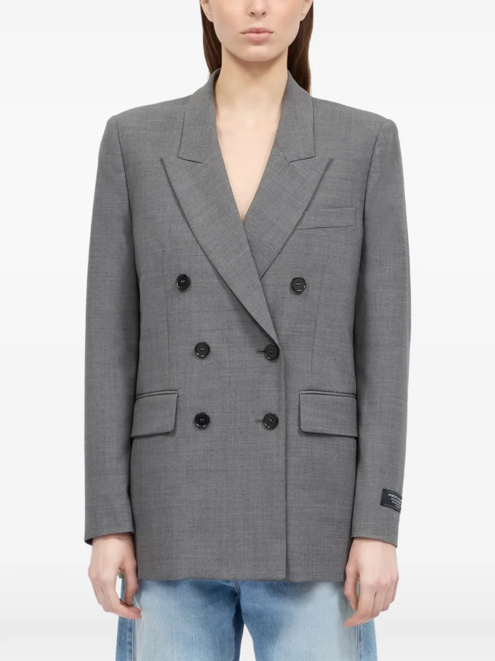  Msgm Double-breasted Blazer - Grey 