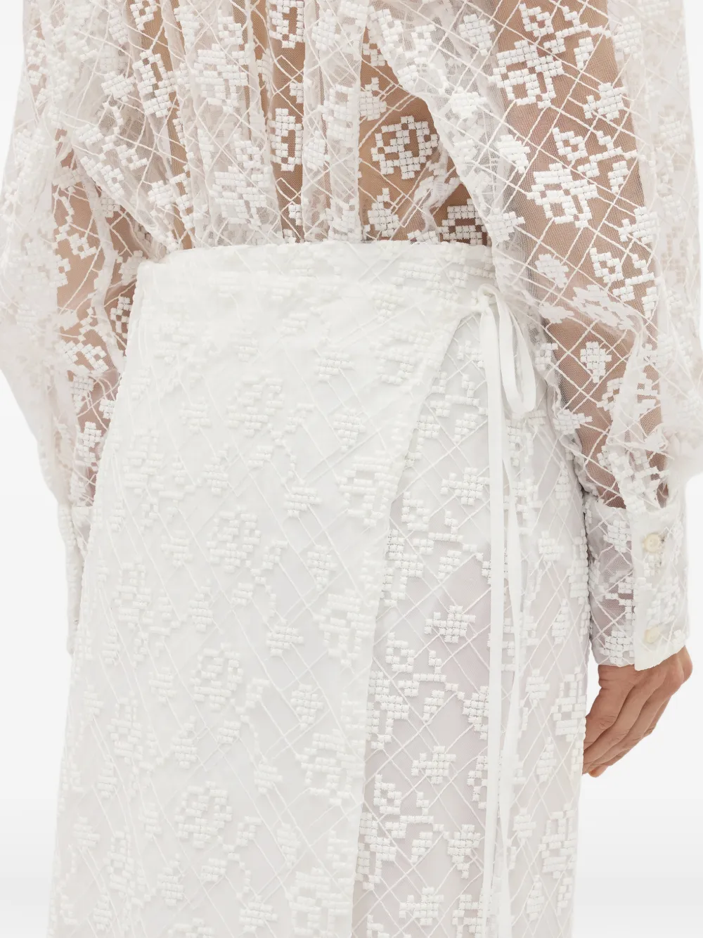 MSGM Maxi-rok met kant Wit