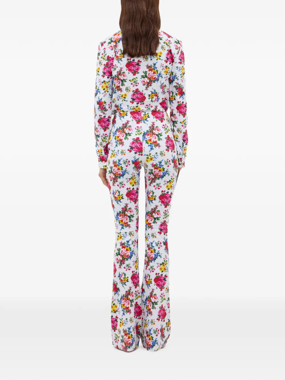 MSGM Broek met bloemen Wit