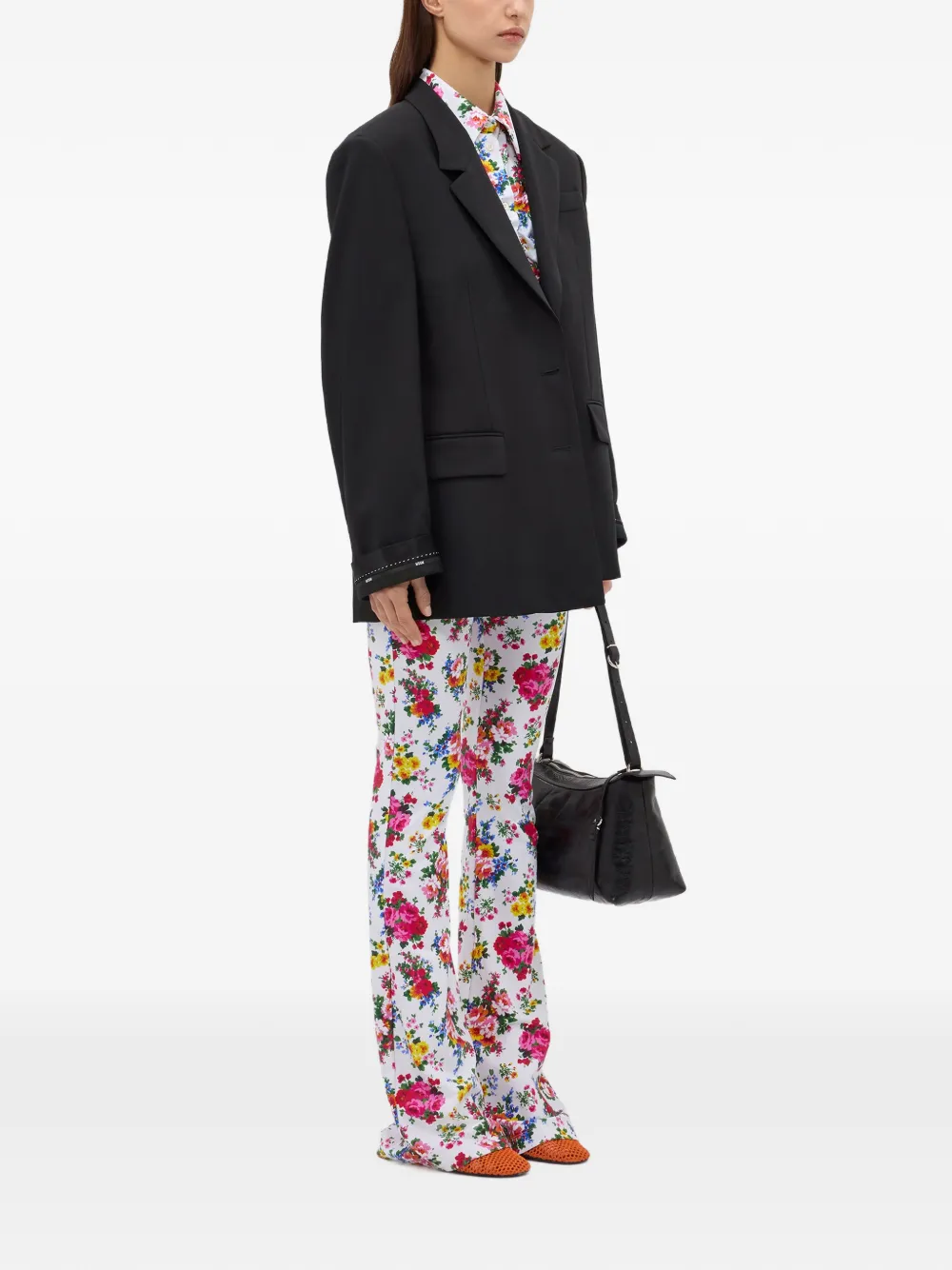 MSGM Broek met bloemen Wit