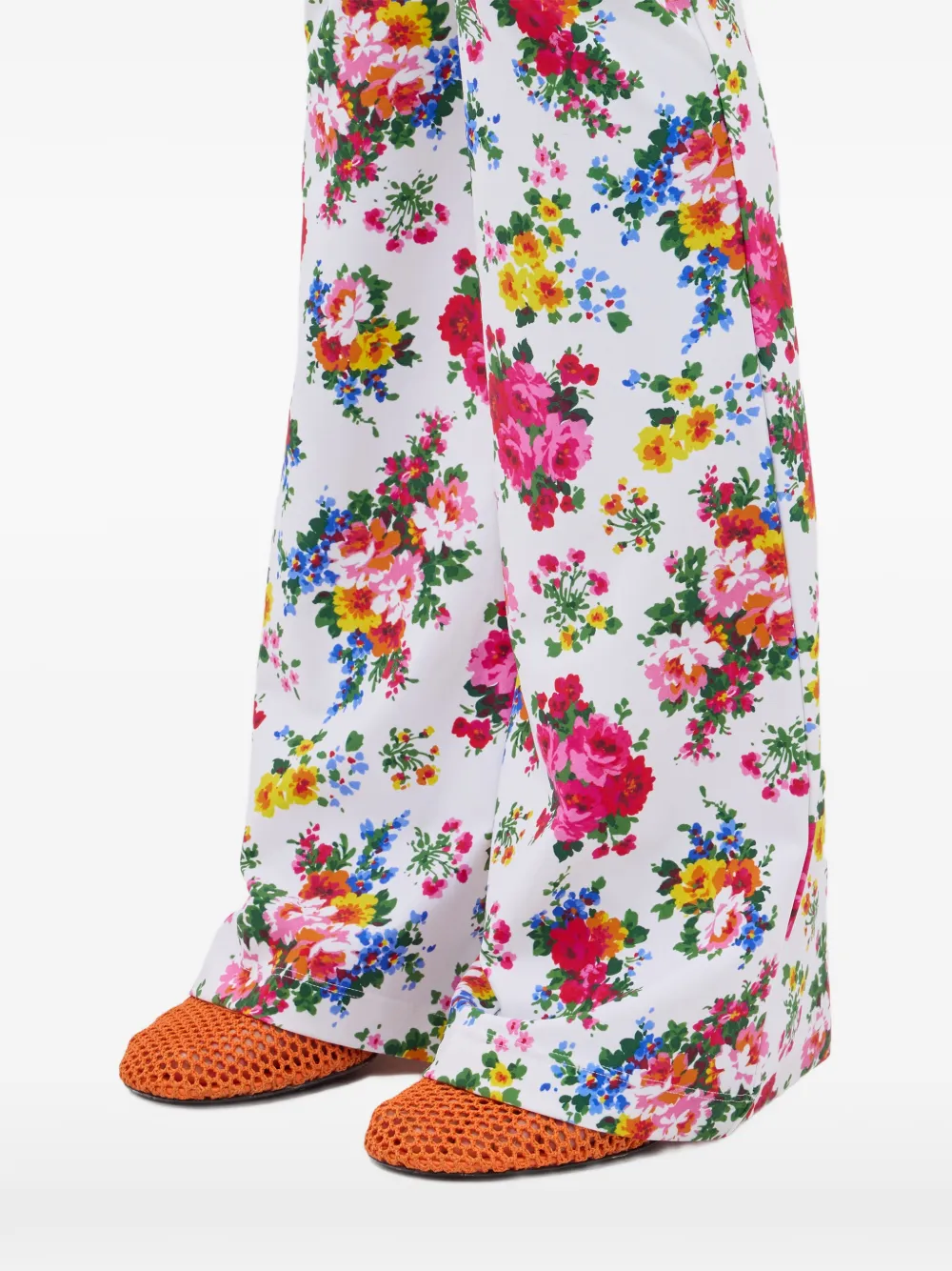 MSGM Broek met bloemen Wit