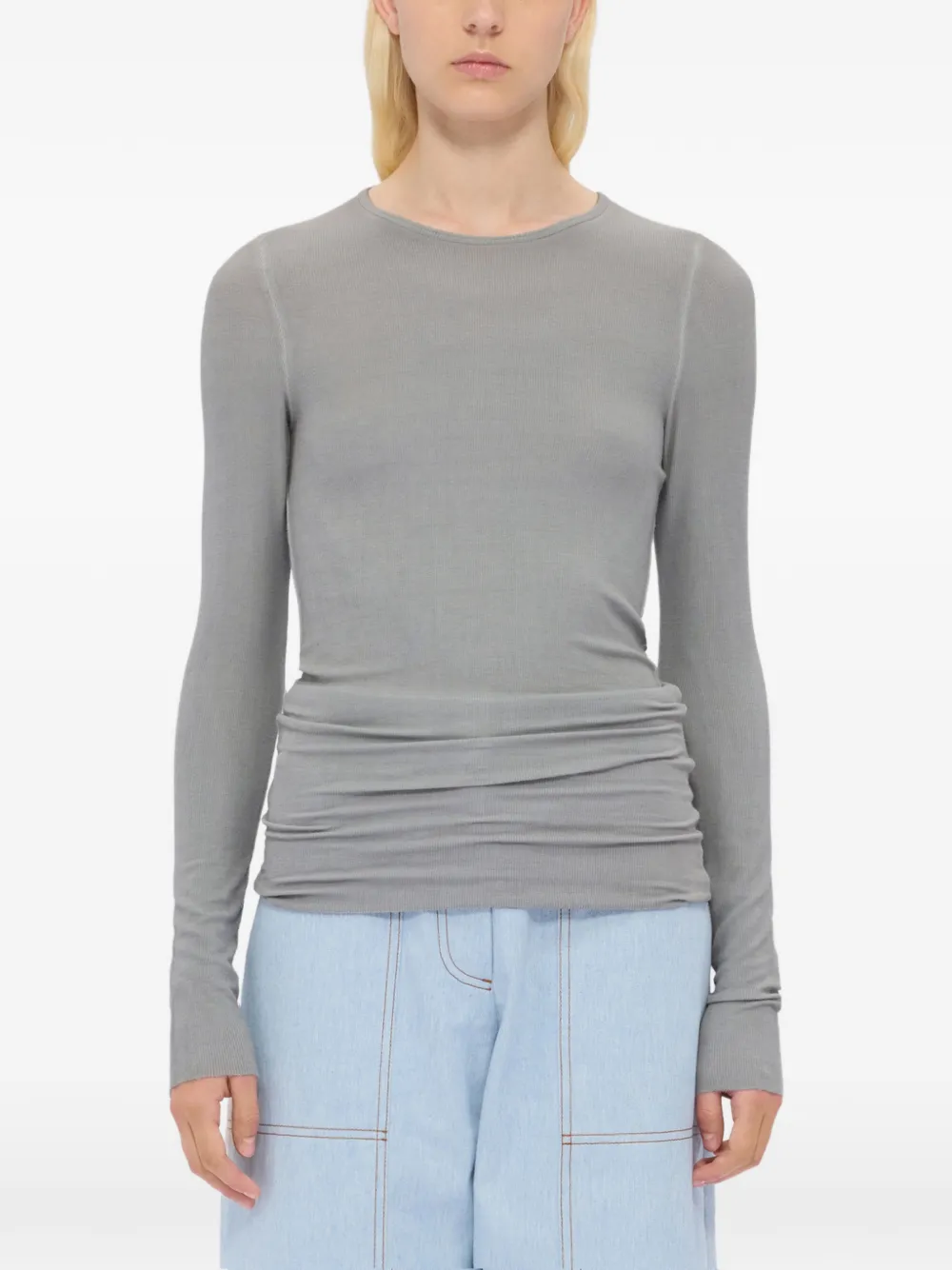  Msgm Top De Manga Larga - Gris 