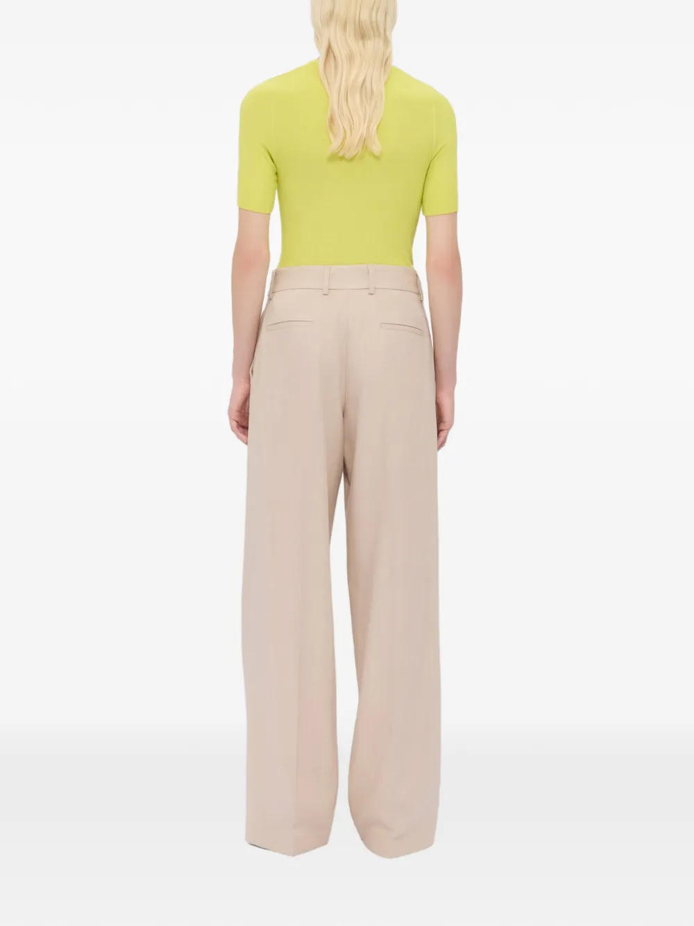 MSGM Broek met wijde pijpen Beige