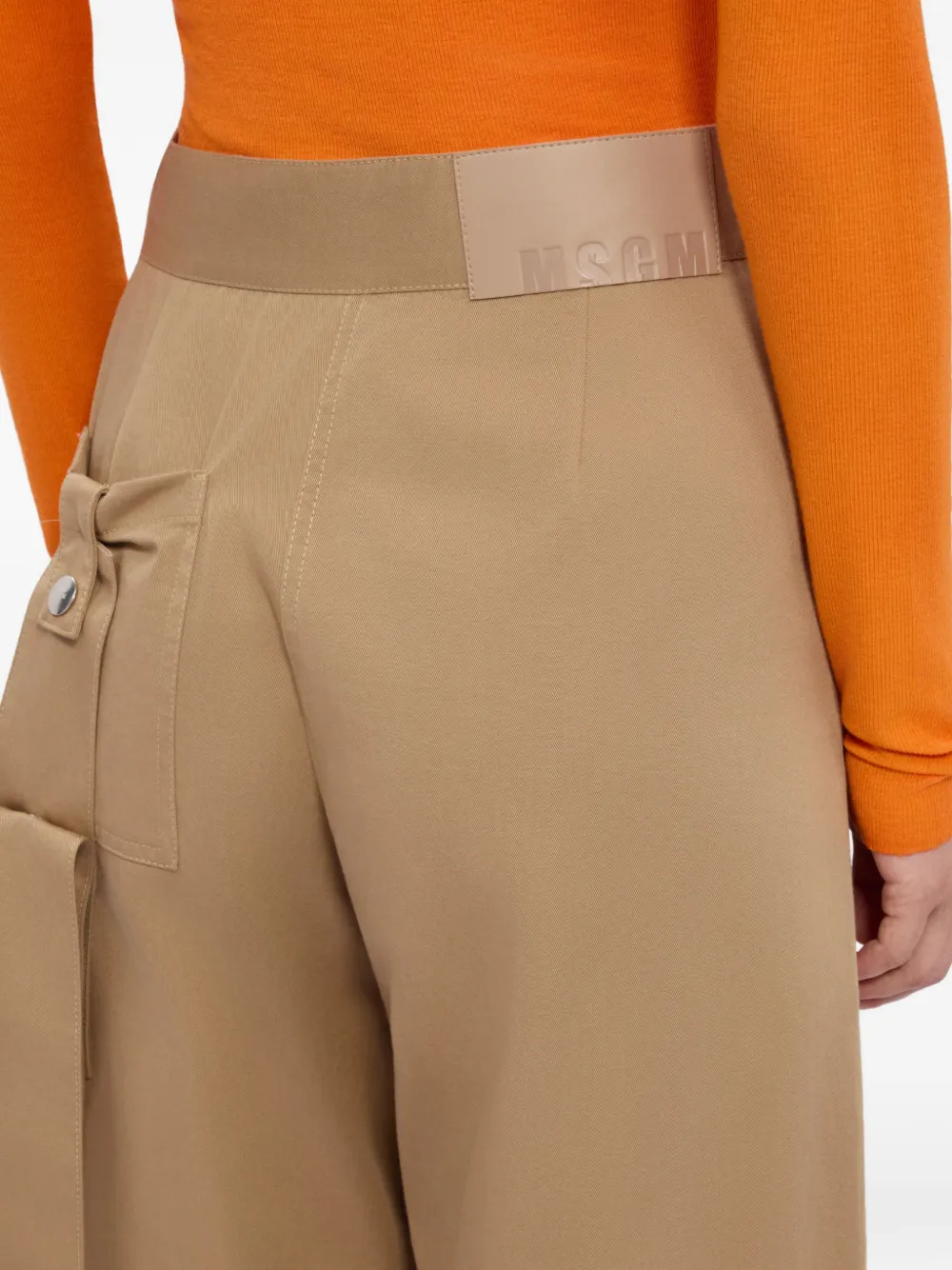 MSGM Broek met zakdetail Beige