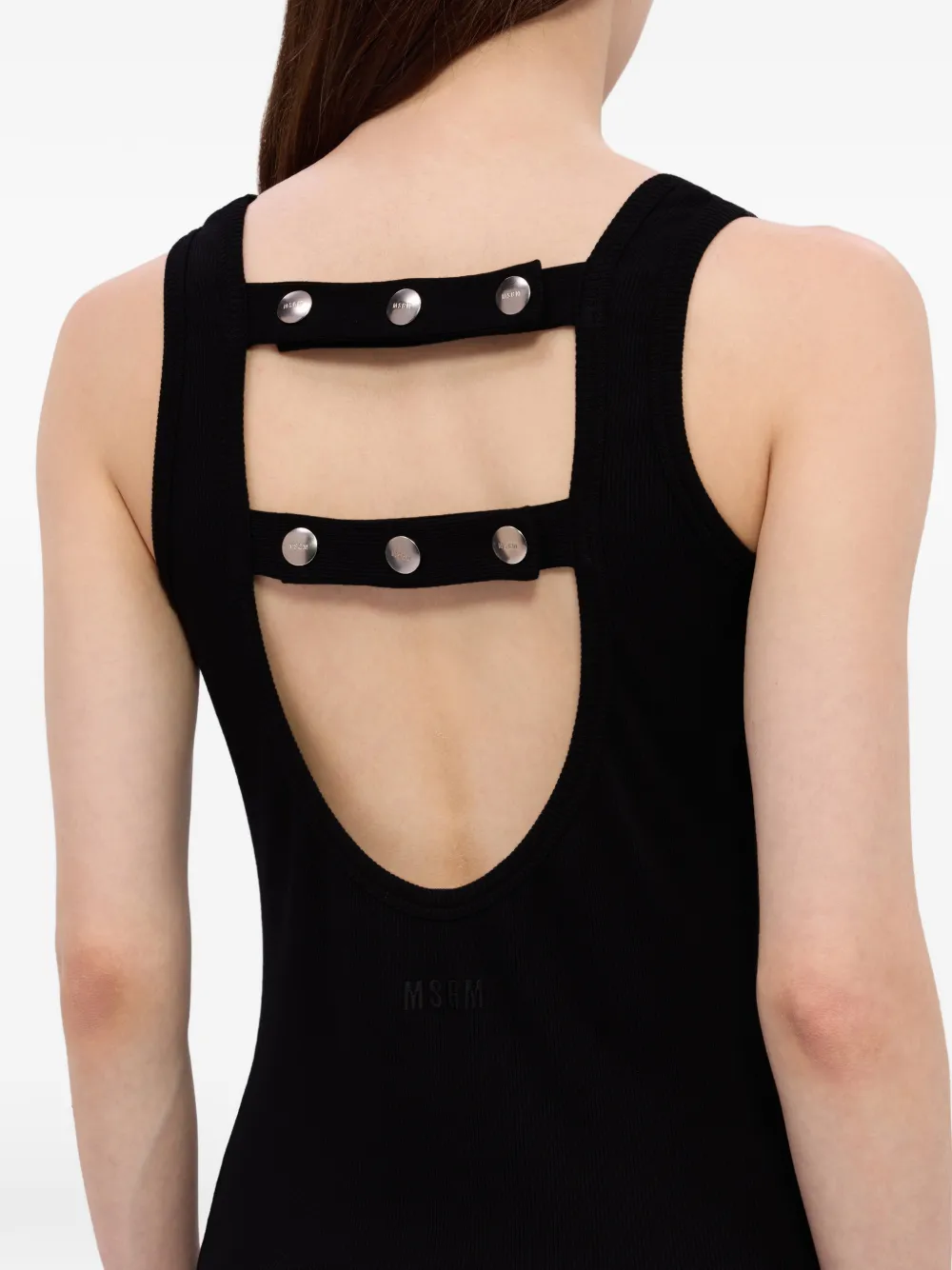 Stud-Detail Midi Dress