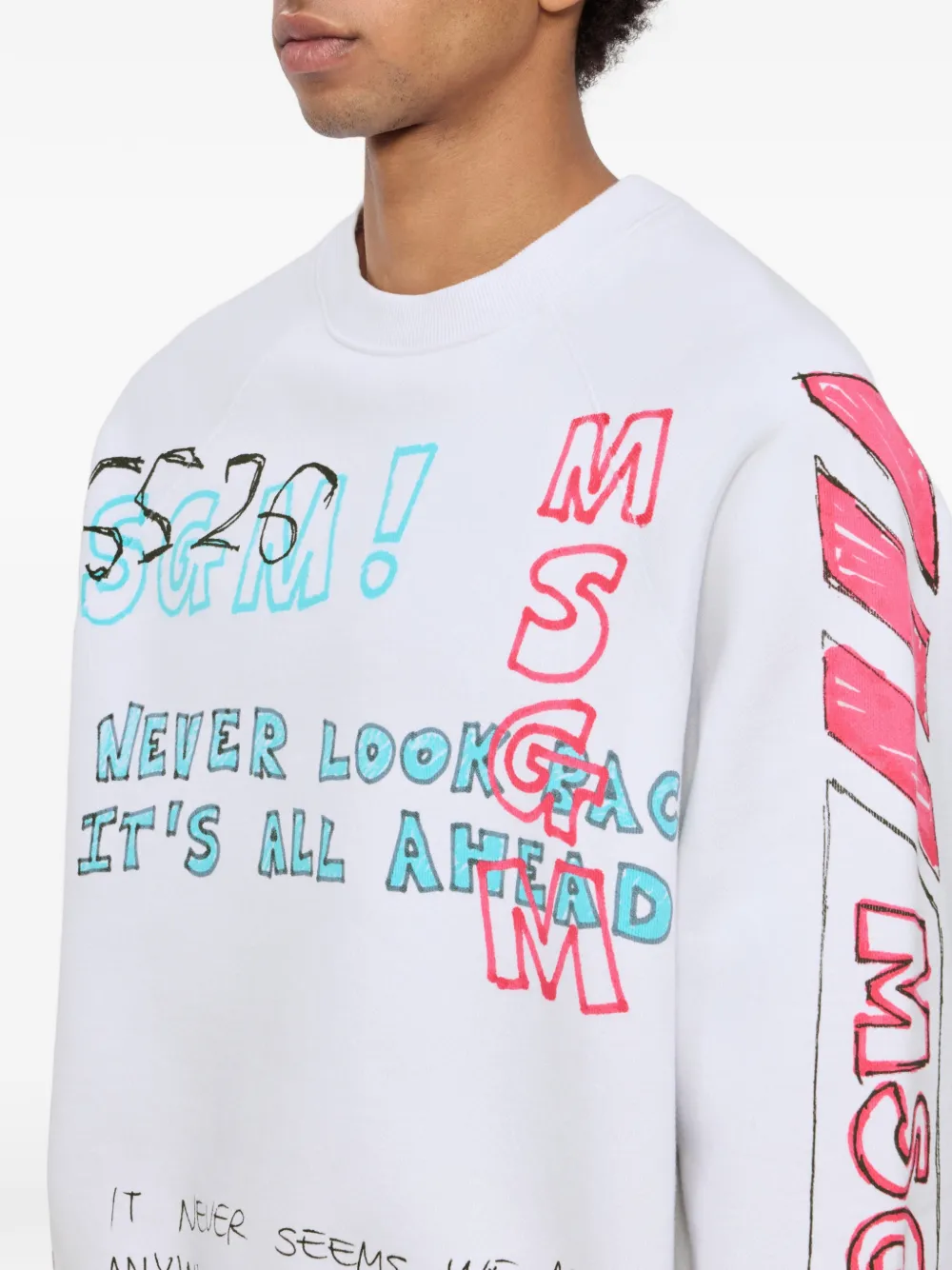 MSGM Sweater met print Wit