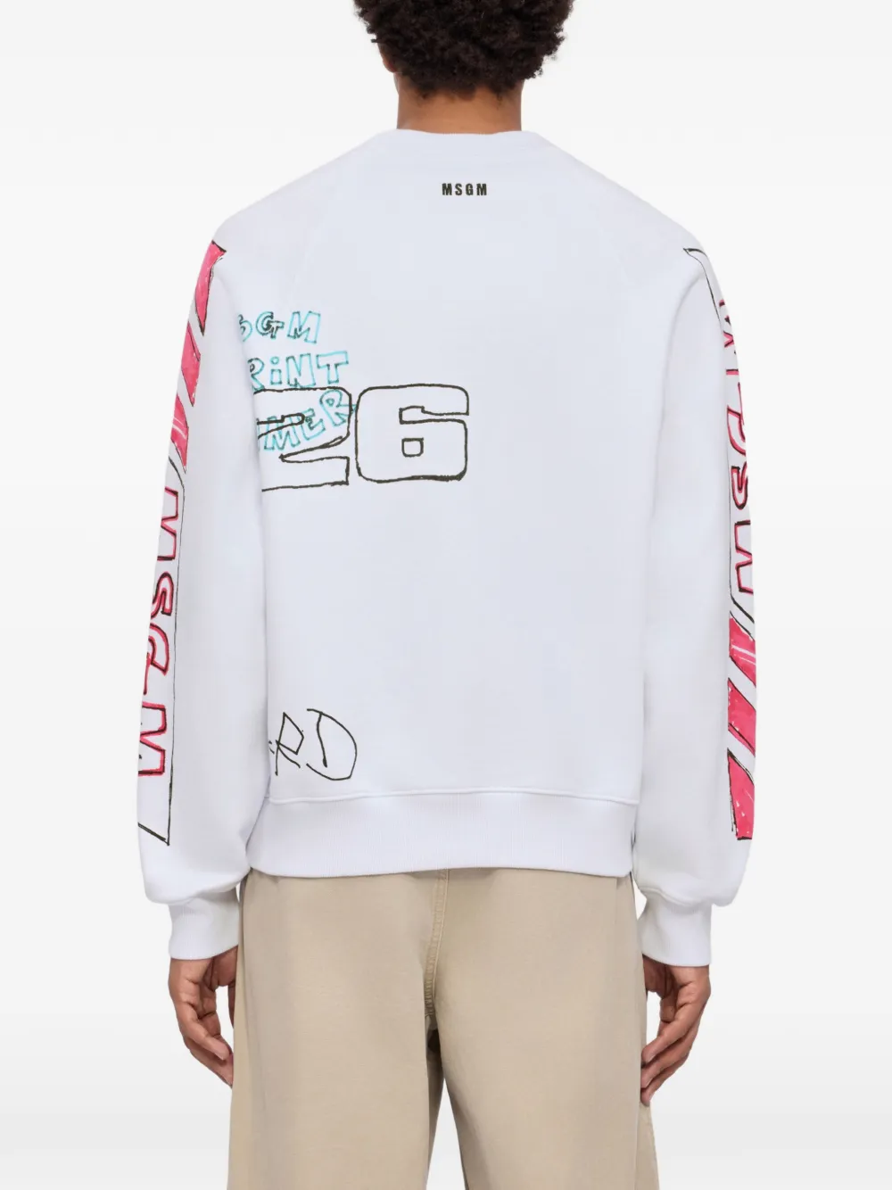 MSGM Sweater met print Wit