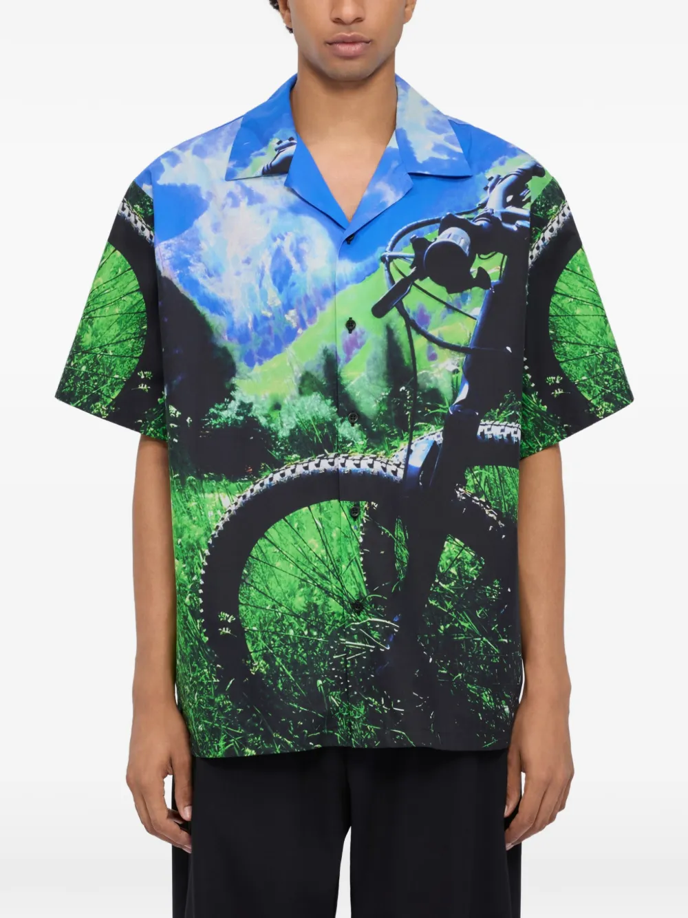  Msgm Camicia Con Stampa - Verde 