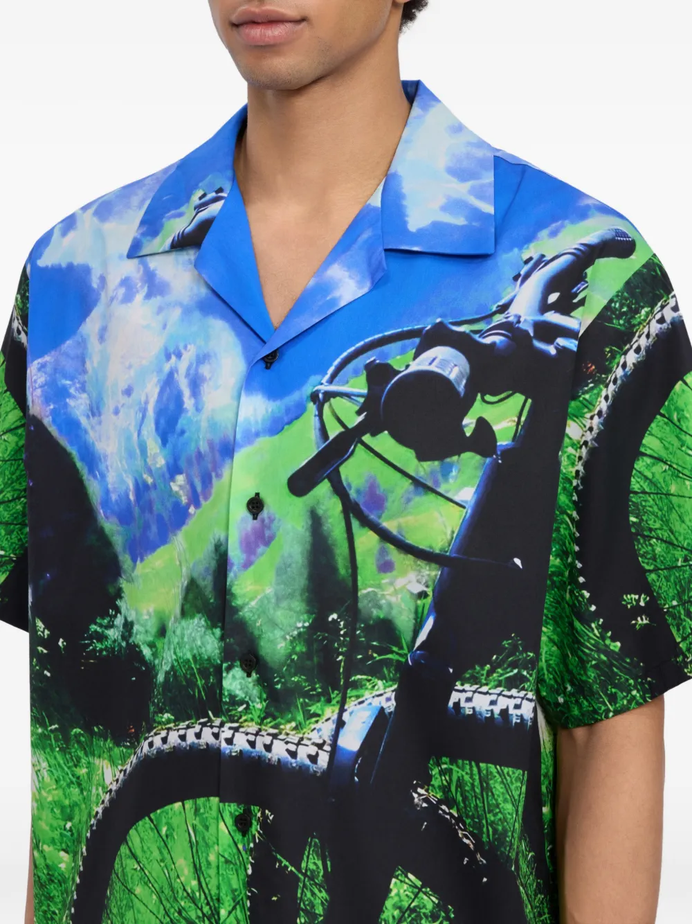 MSGM Overhemd met open kraag Groen