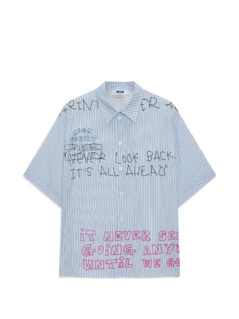 MSGM chemise rayée à imprimé graphique
