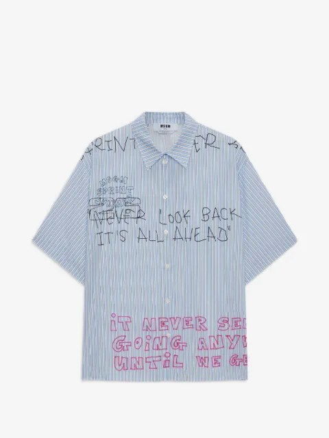 MSGM camisa con rayas estampadas