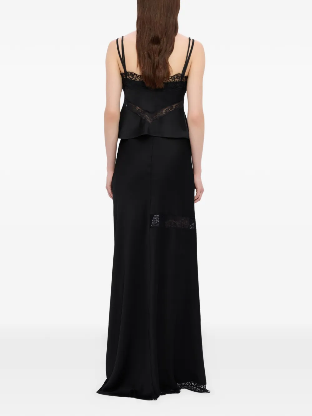 MSGM Maxi-rok met kanten vlak Zwart