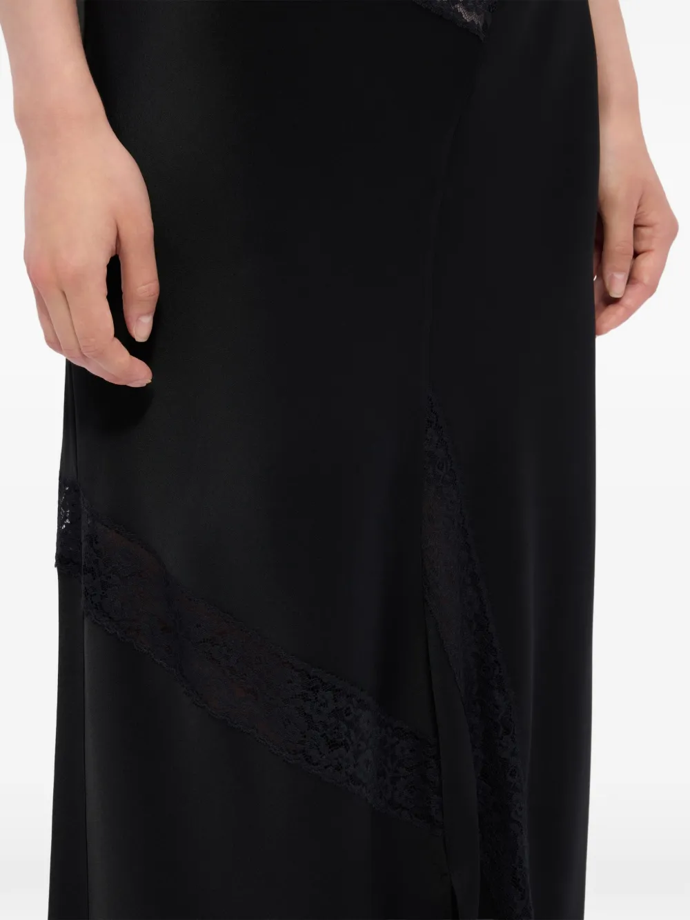 MSGM Maxi-rok met kanten vlak Zwart