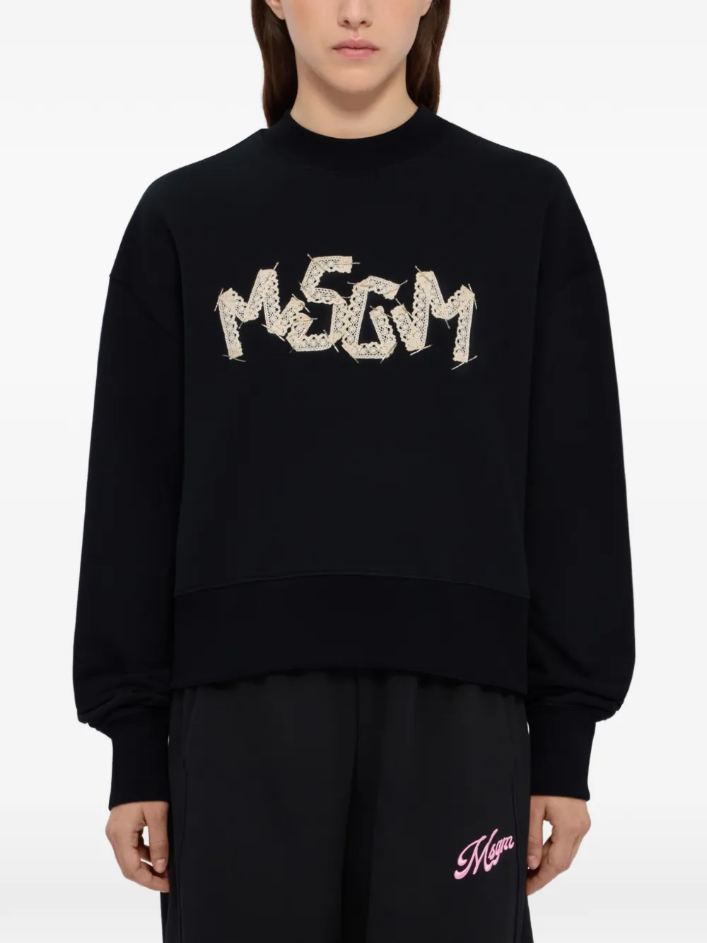 MSGM Sweater met borduurwerk Zwart