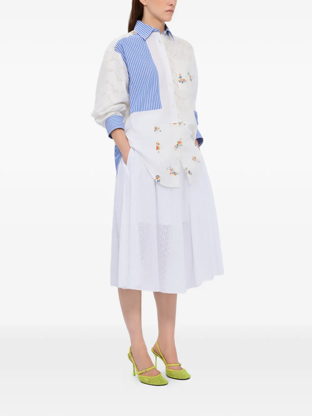  Msgm Eyelet Midi Skirt - White 
