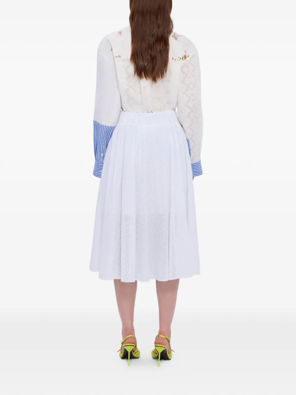 MSGM Midi-rok met ringlets Wit