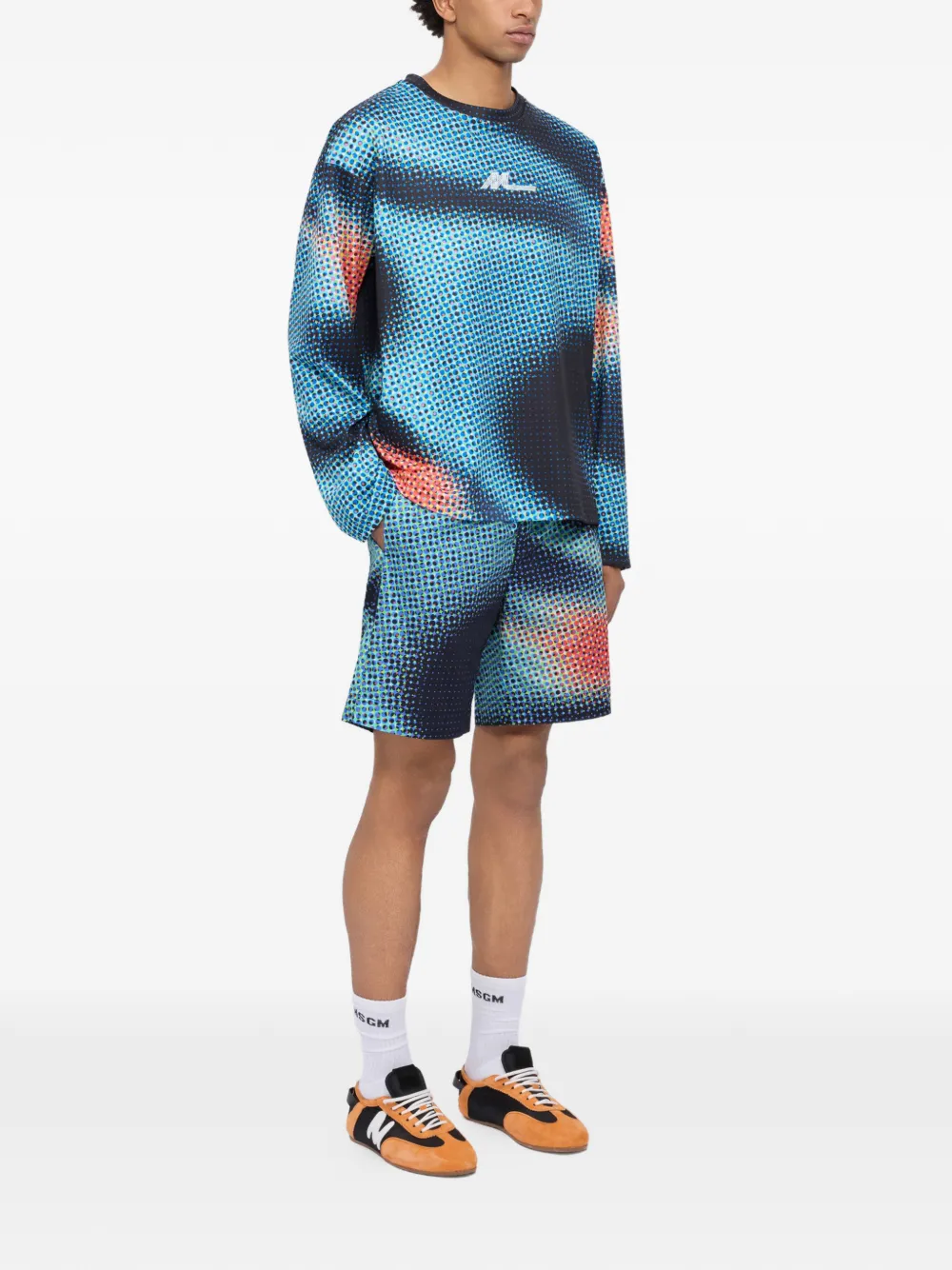  Msgm Printed Shorts - Blue 
