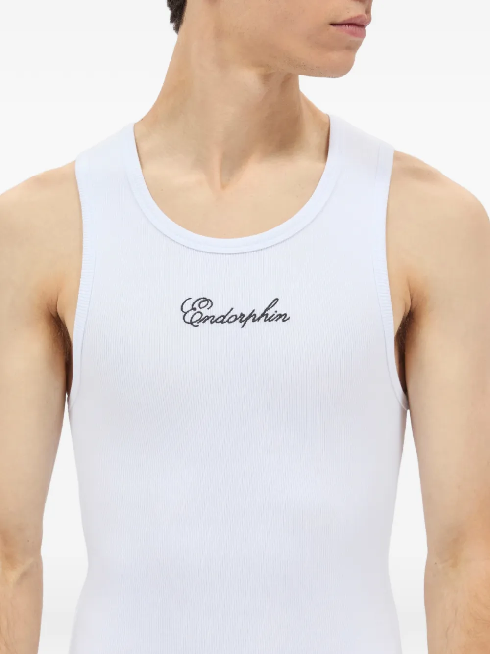 MSGM Geribbelde tanktop Wit