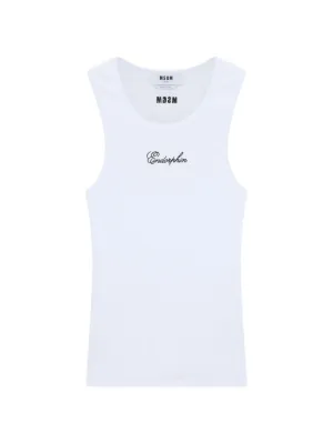 Chrome Hearts T Bar Cross Ribbed Tank Top | White | FARFETCH