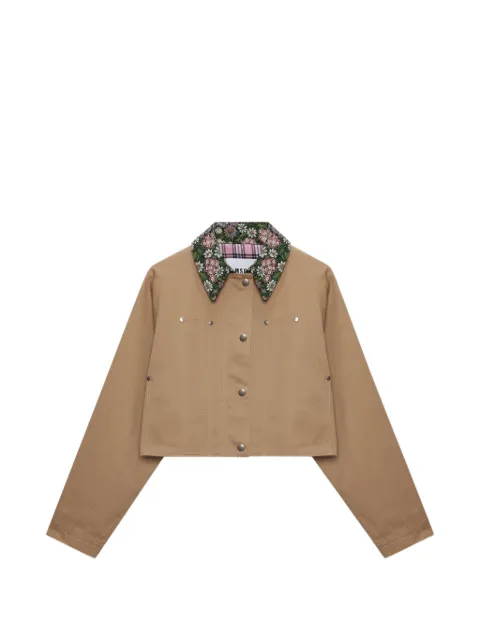 MSGM floral-collar cropped jacket