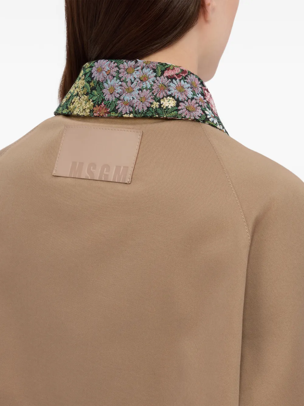 MSGM Cropped jack met bloemenkraag Beige