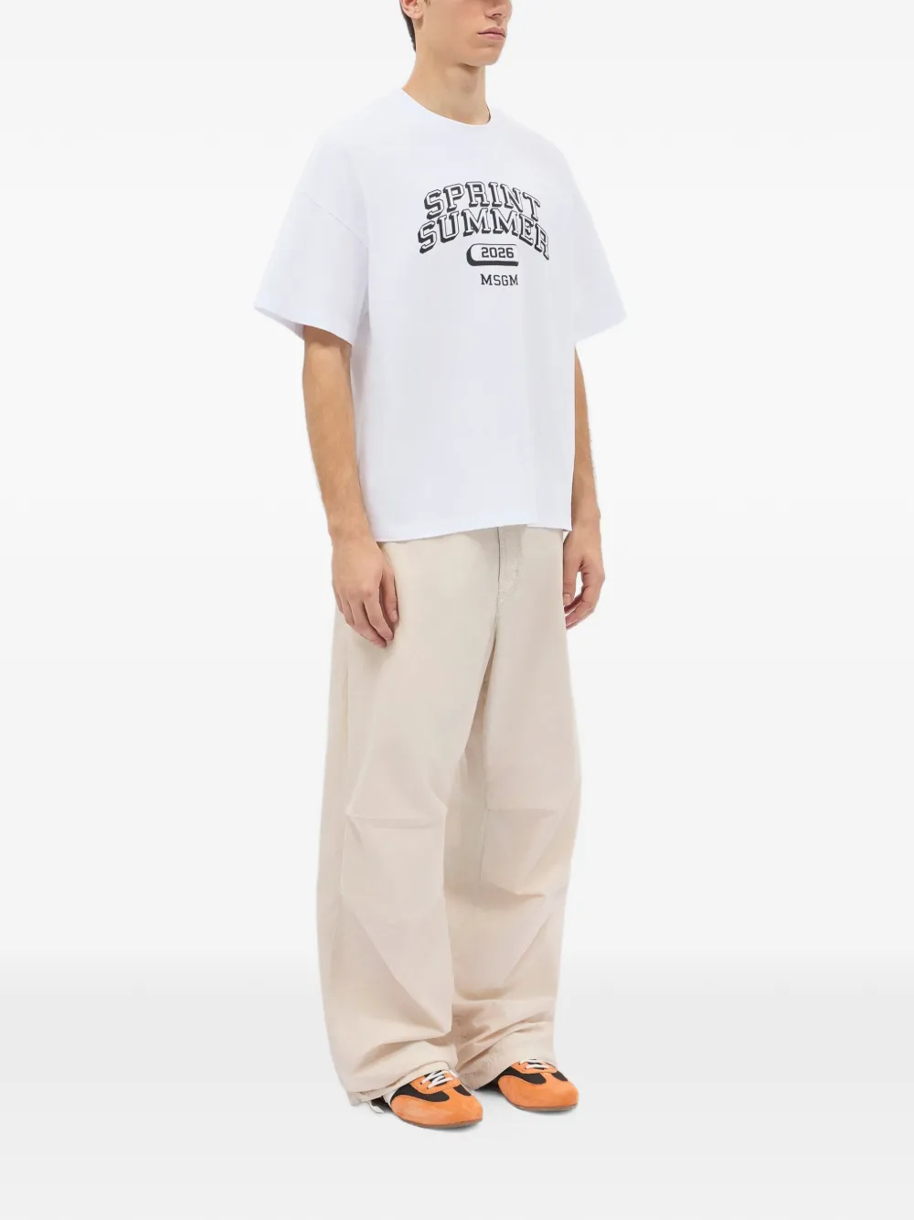 MSGM Broek met paspelzak Beige
