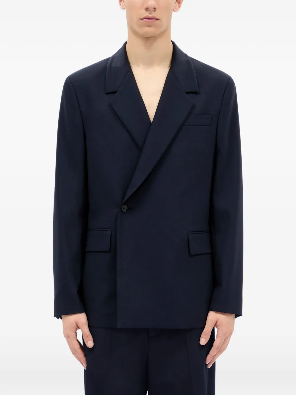 Msgm Notched-lapel Single-breasted Blazer - Blue 