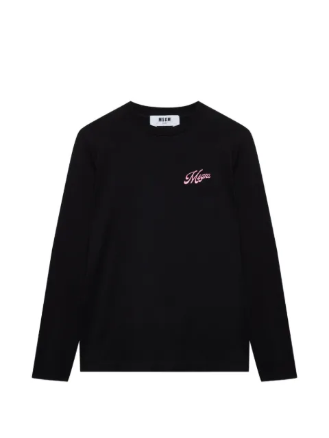 MSGM embroidered long-sleeve sweatshirt