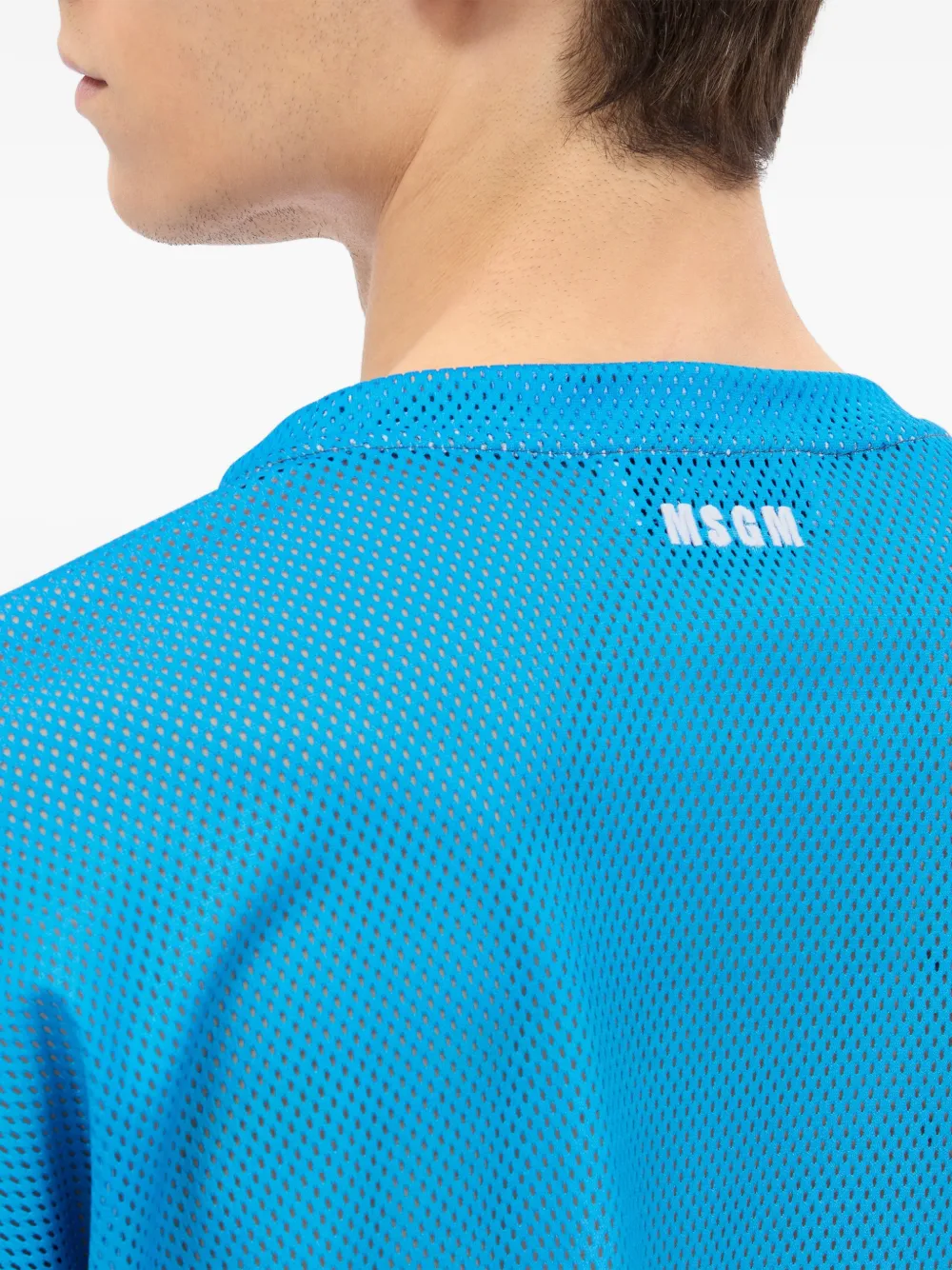MSGM T-shirt met lange mouwen en print Blauw