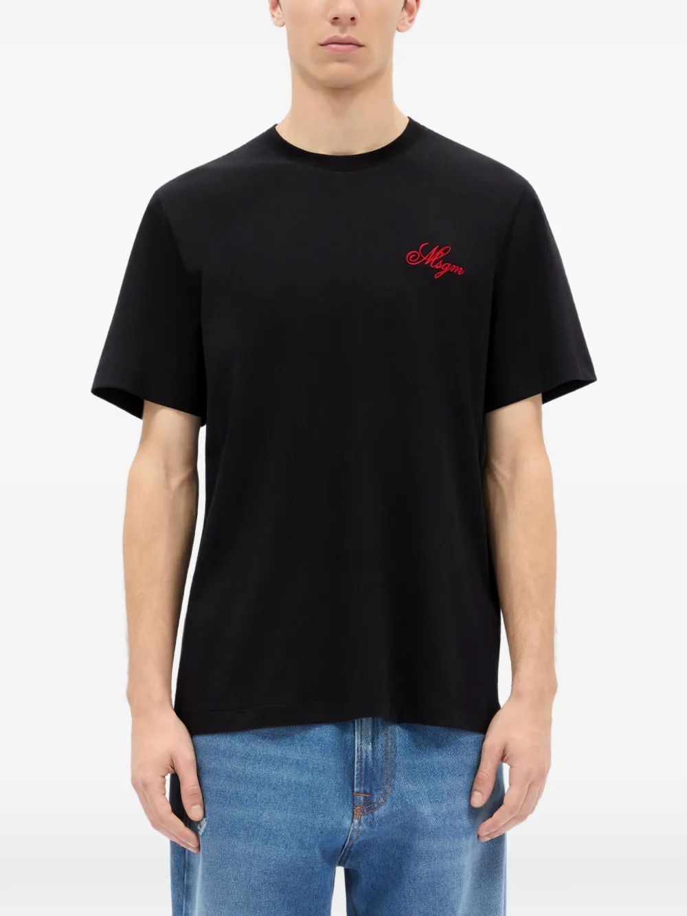 MSGM T-shirt met geborduurd detail Zwart