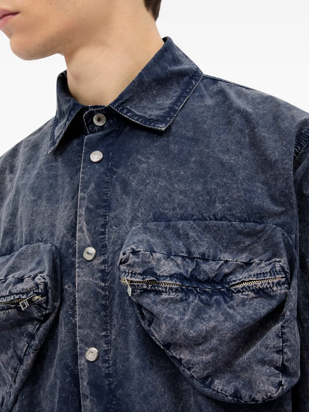 MSGM Overhemd met ritszak Blauw