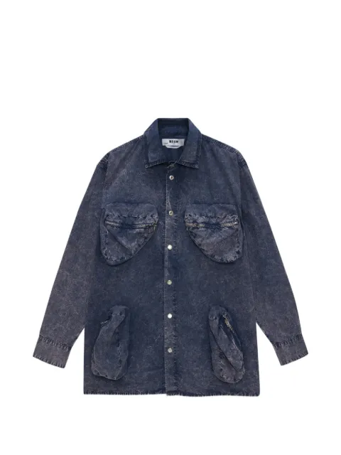 MSGM zippered pocket shirt