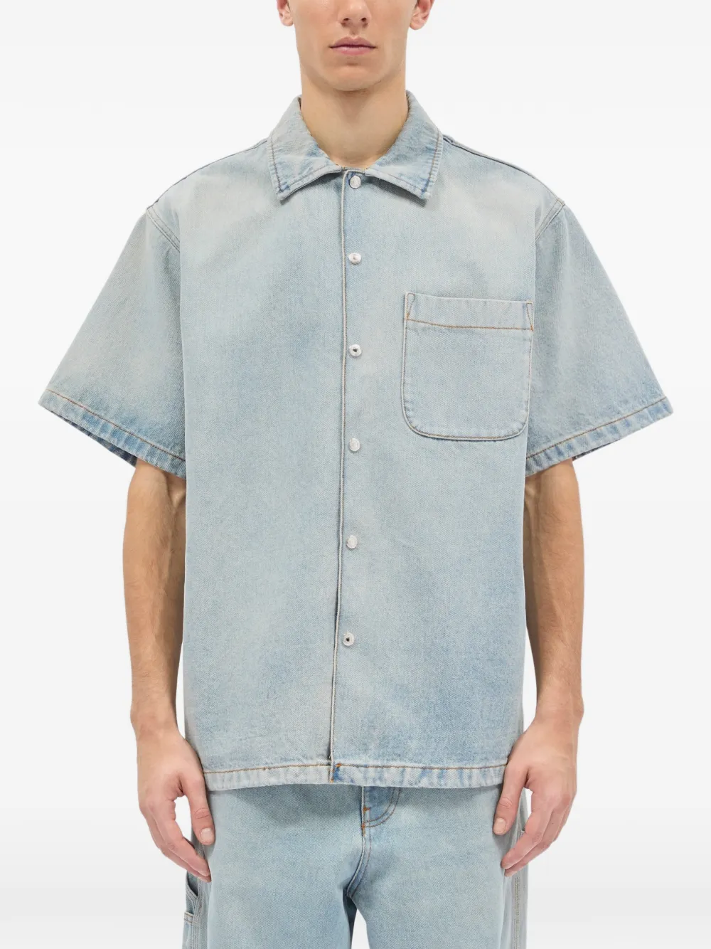 MSGM Overhemd met korte mouwen Blauw