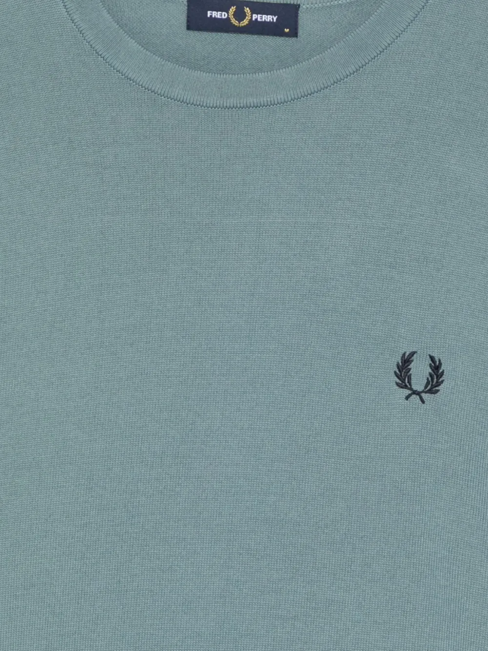  Fred Perry Logo-embroidered Round Neck Jumper - Blue 