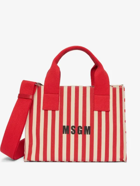 MSGM striped tote bag