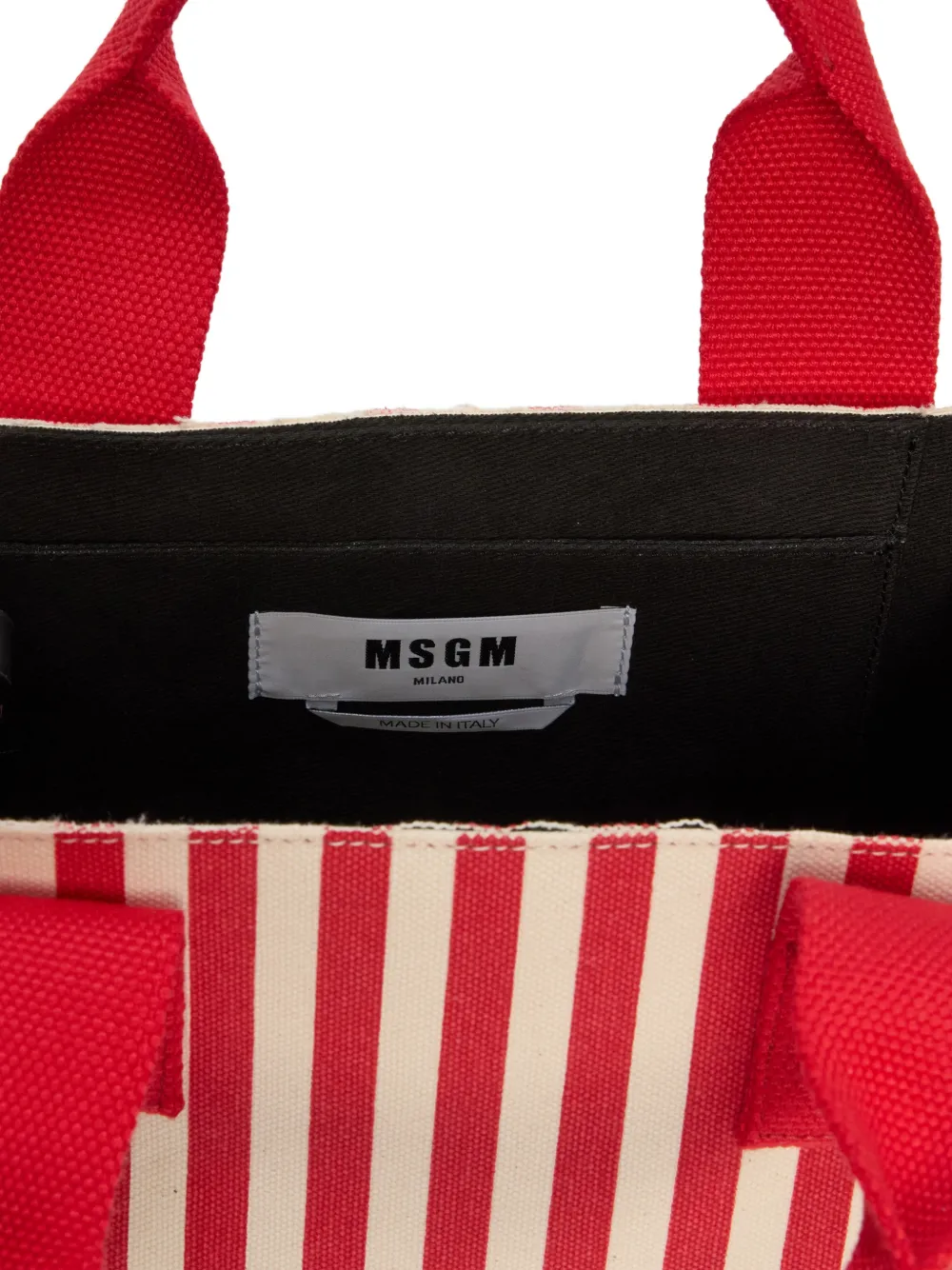 MSGM Gestreepte shopper Rood