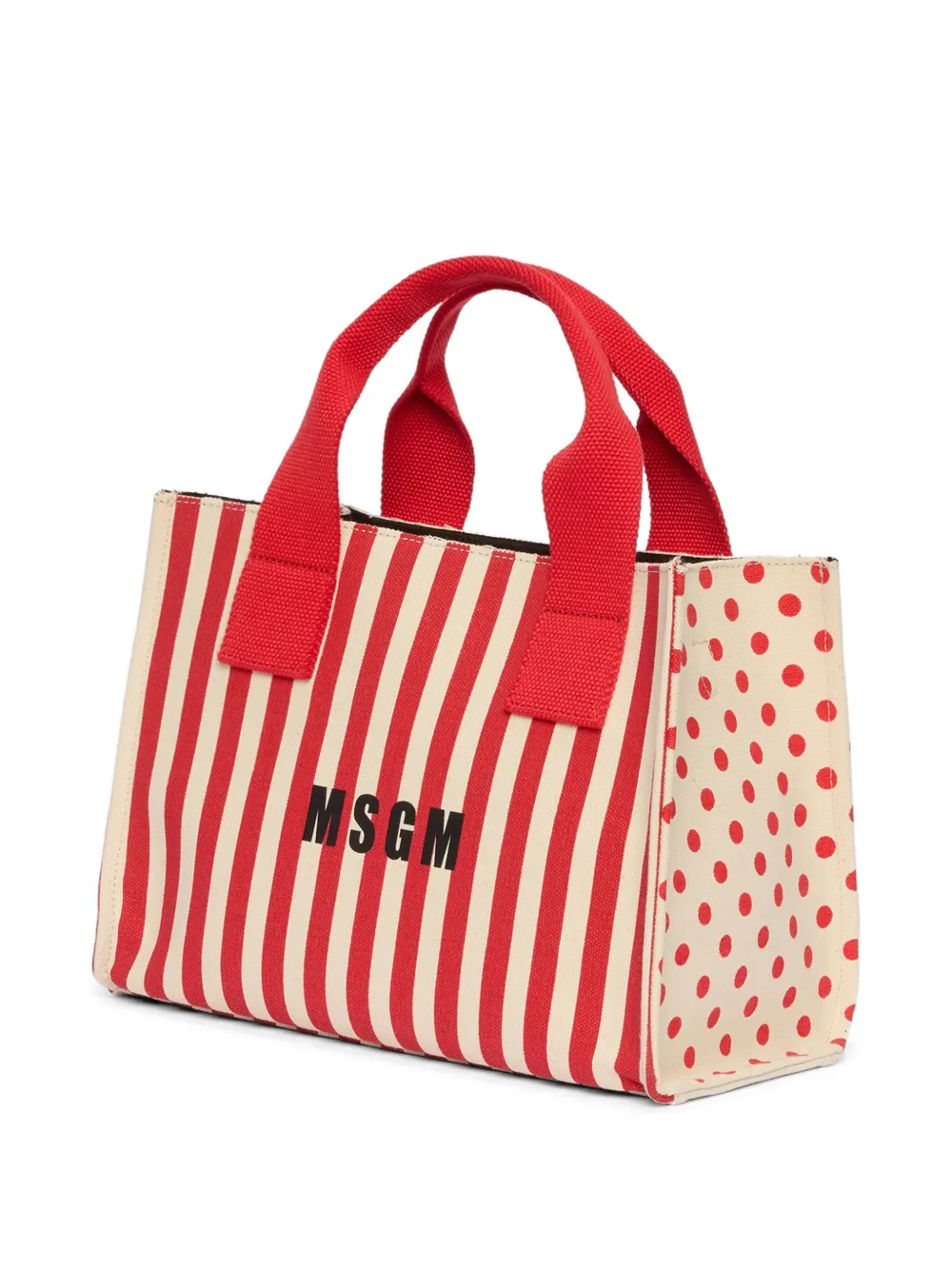 MSGM Gestreepte shopper Rood