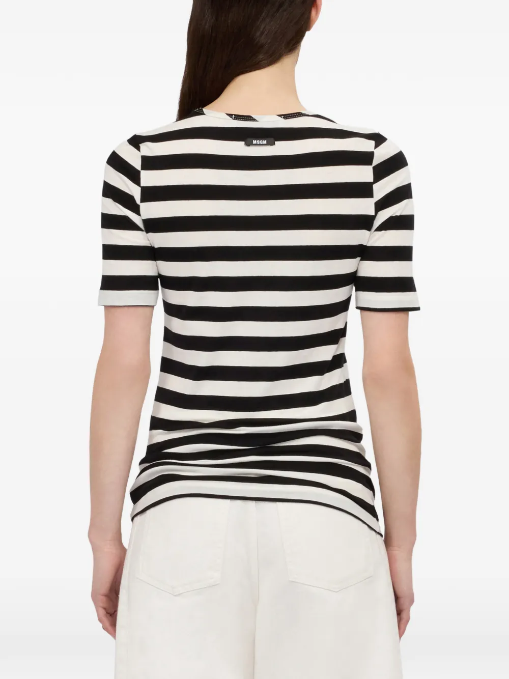 MSGM Gestreept T-shirt Zwart