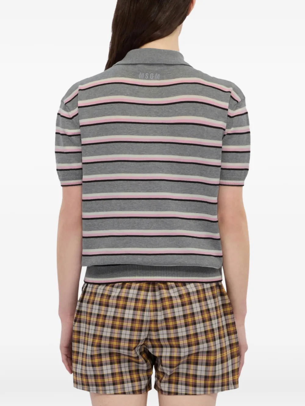 MSGM Gestreept poloshirt Grijs