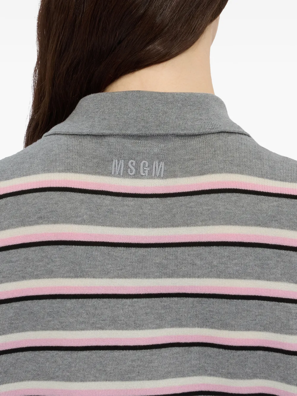 MSGM Gestreept poloshirt Grijs