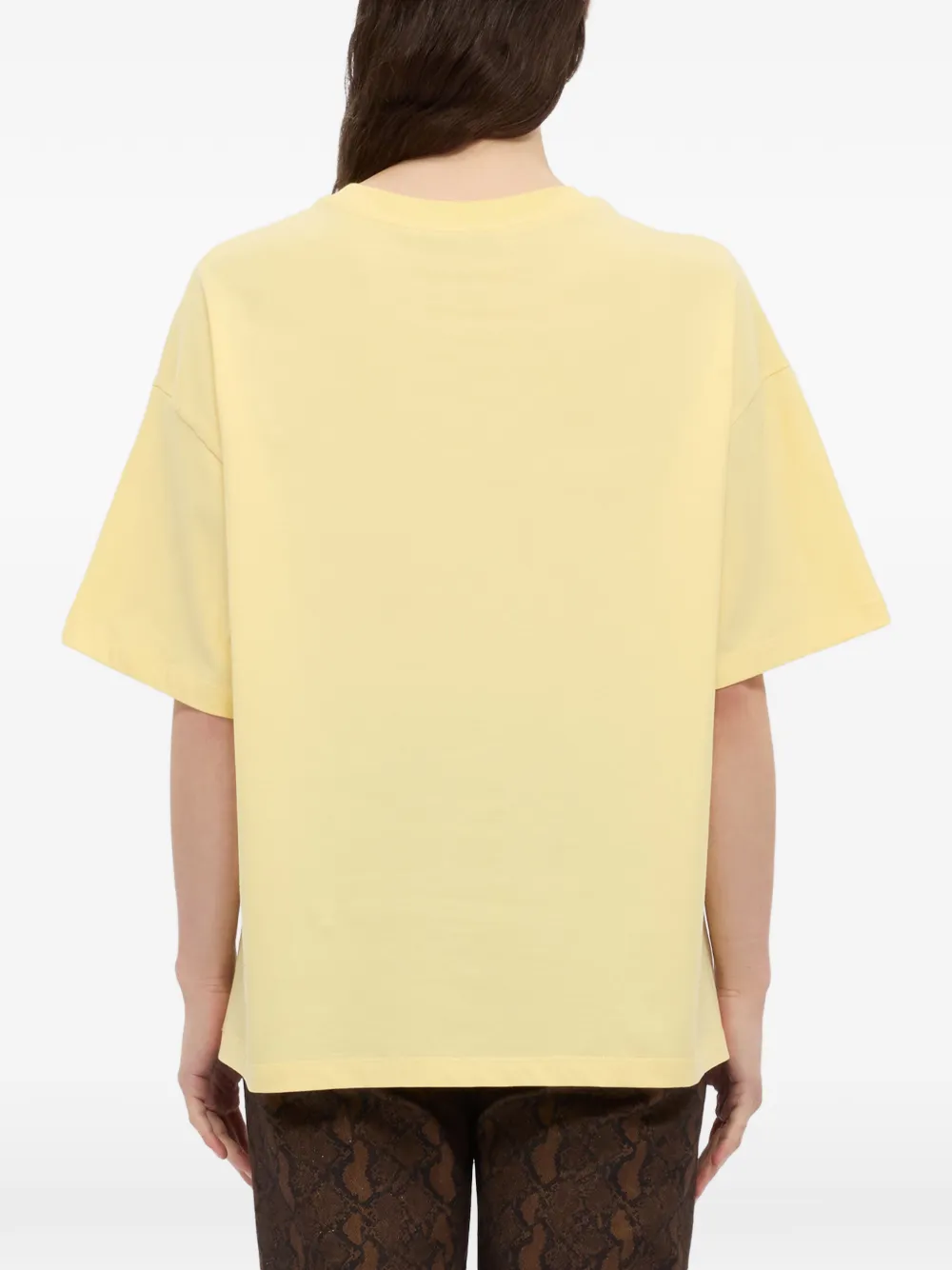 MSGM T-shirt met strikprint en korte mouwen Geel
