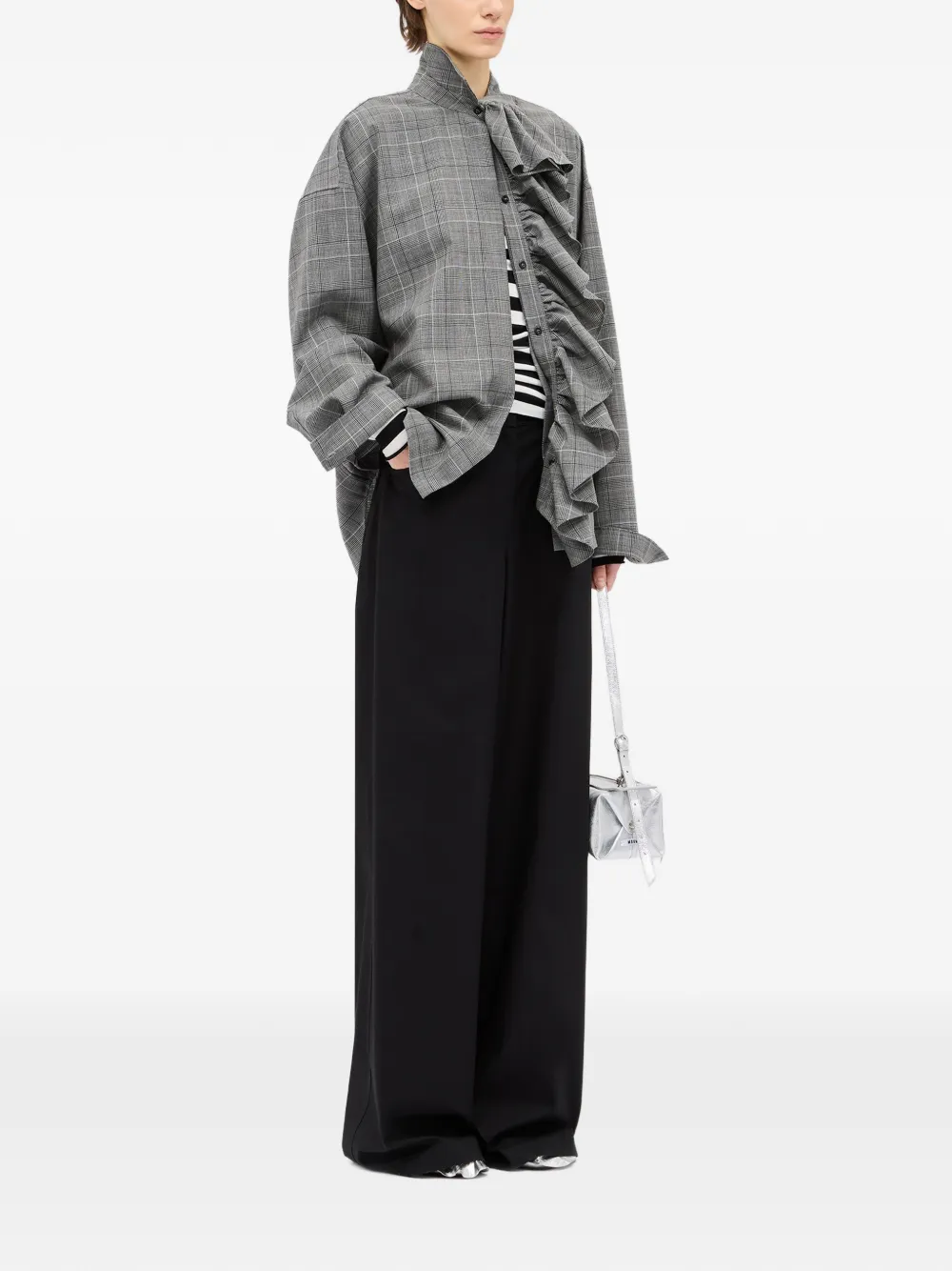MSGM Broek met wijde pijpen Zwart